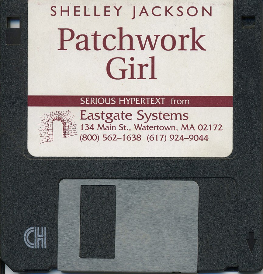 Photographie de la diskette de <em>Patchwork girl</em> en 1995. Source Dene Grigar and Stuart Moulthrop: Pathfinders project