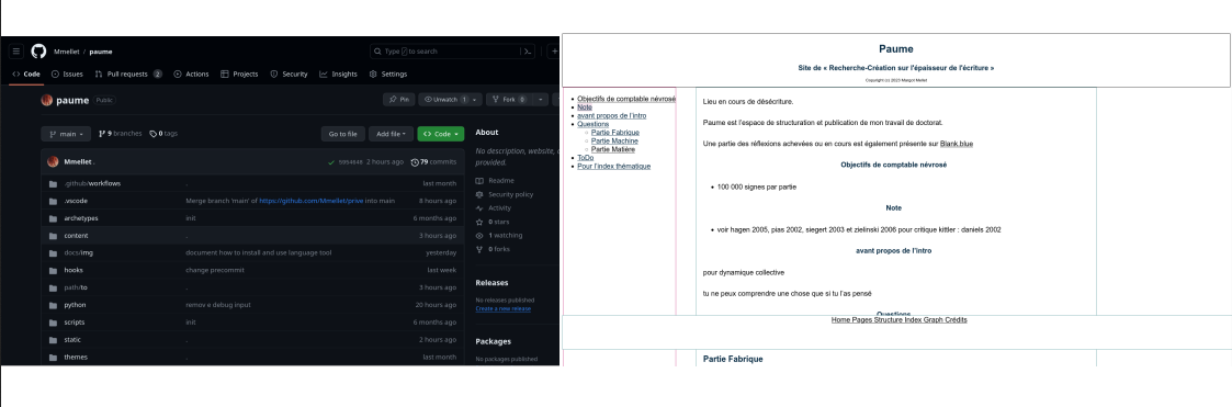 <em>Du <a href="https://github.com/Mmellet/paume">repository Github</a> au site</em>. Capture et collage